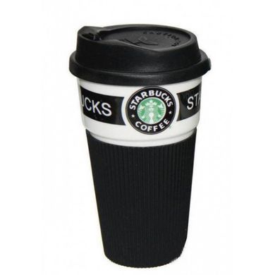 Термокружка керамическая UTM с крышкой Starbucks Black