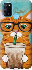 Чехол на Realme C17 Зеленоглазый кот в очках "4054u-2121-7105"