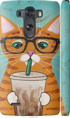 Чехол на LG G3 dual D856 Зеленоглазый кот в очках "4054c-56-7105"